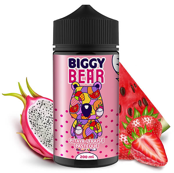 E-Liquide Pitaya Fraise Pastque Biggy Bear - 200ml - Votre spcialiste e-cigarettes,  e-liquides en Suisse