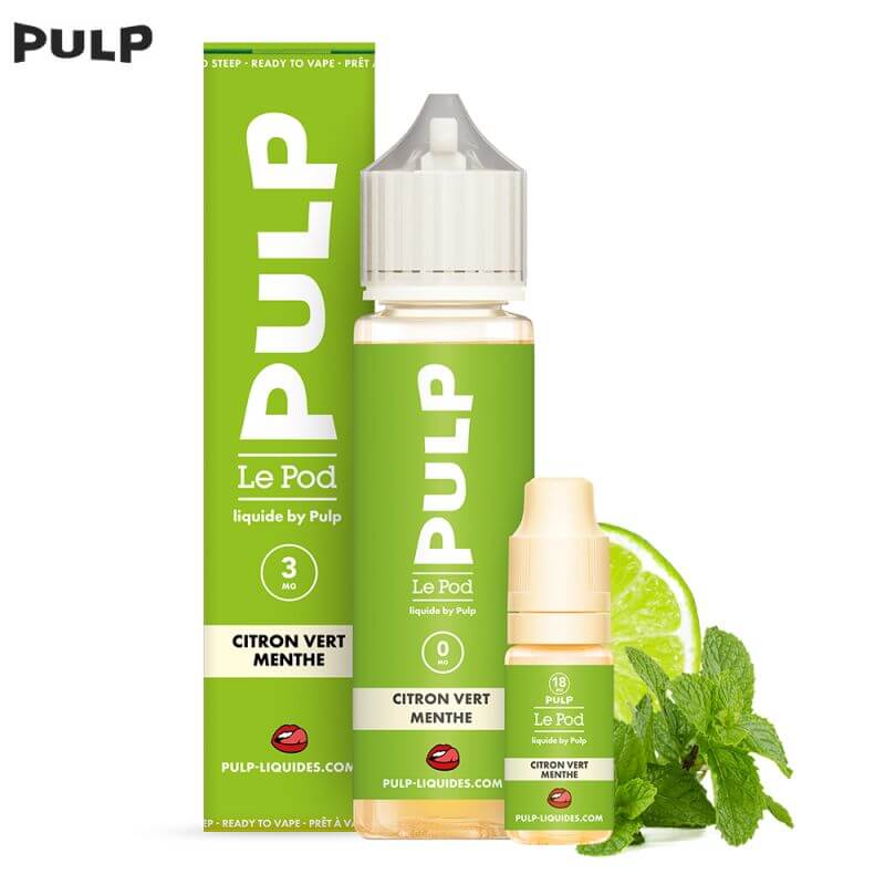 E-liquide Citron Vert Menthe Le Pod Liquide Pulp - 60ml - Boosters Inclus