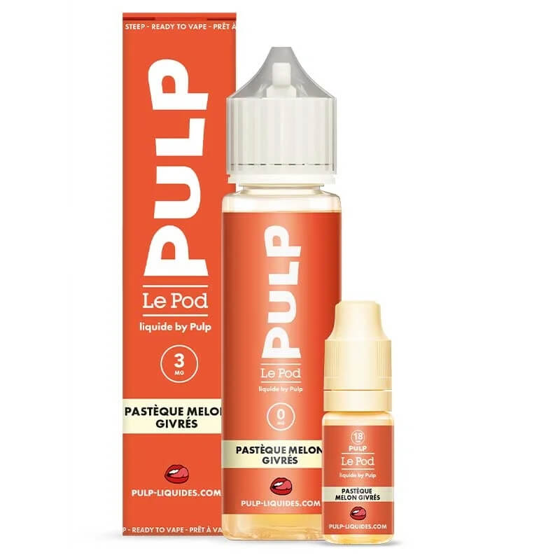E-liquide Pastque Melon Givrs Le Pod Liquide Pulp - 60ml - Boosters  Inclus - Votre spcialiste e-cigarettes, e-liquides en Suisse