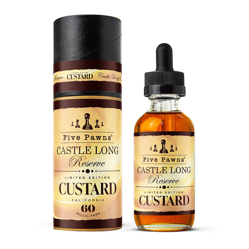 E-Liquide Castle Long Reserve - Custard Edition Five Pawns - 50ml - Votre  spcialiste e-cigarettes, e-liquides en Suisse