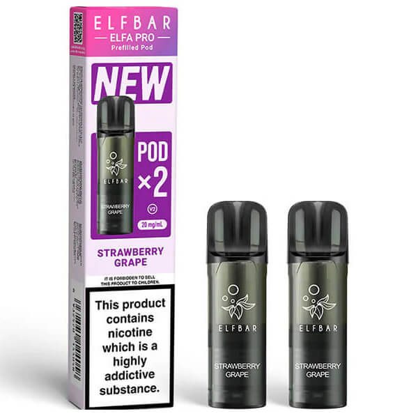 elfbar nachfüll pod läuft aus Pack 2 Cartouches Pré-remplies Jetables Elfa Pro Strawberry Grape Elfbar -  600 Puffs