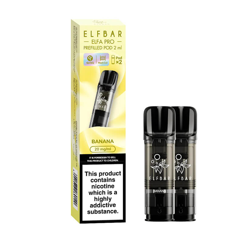 elfbar banane liquid ElfBar Elfliq - Banana Ice - 10ml Liquid (Nik-Salz) main image 1