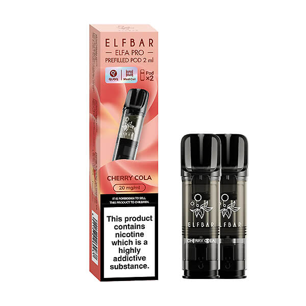 elfbar elfa kaufen Pack 2 Cartouches Pré-remplies Jetables Elfa Pro Cherry Cola Elfbar - 600  Puffs