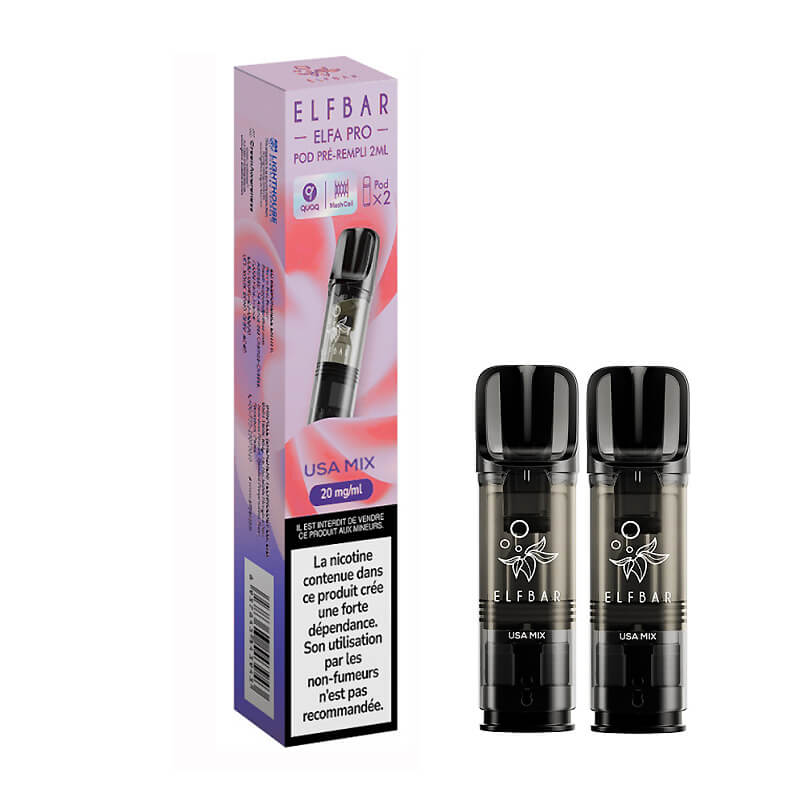 Pack 2 Vorgefüllte Einweg Patronen Elfa Pro USA Mix Elfbar - 600 Puffs