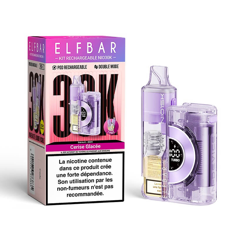 Puff Nio 30K Cerise Glace Elfbar - 30000 Puffs - Votre spcialiste e-cigarettes,  e-liquides en Suisse