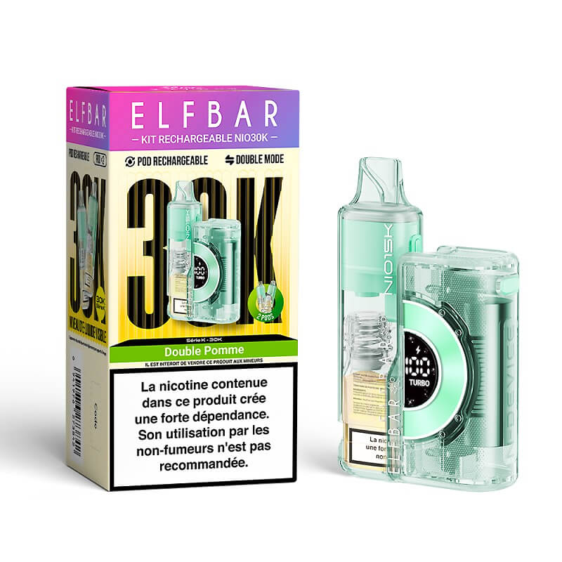 Puff Nio 30K Double Pomme Elfbar - 30000 Puffs - Votre spcialiste e-cigarettes,  e-liquides en Suisse